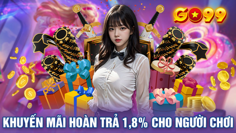 Khuyến mãi Go99 hoàn trả 1,8% cho người chơi